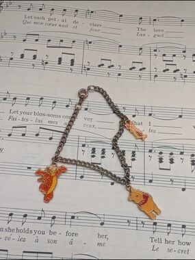 Winnie the Pooh Enamel Charm Bracelet - Red & Yellow